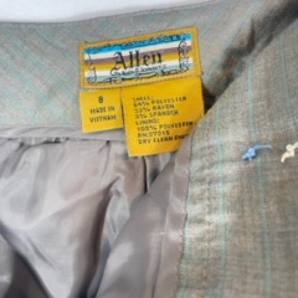 VINTAGE ALLEN BY ALLEN B SCHWARTZ 2  PIECE BUSINESS PANT SUIT SIZE 8 WOMENS - Picture 5 of 5